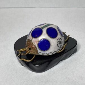 Vintage Chinese Cloisonne Enamel Insect Ladybug Ladybird Sculpture